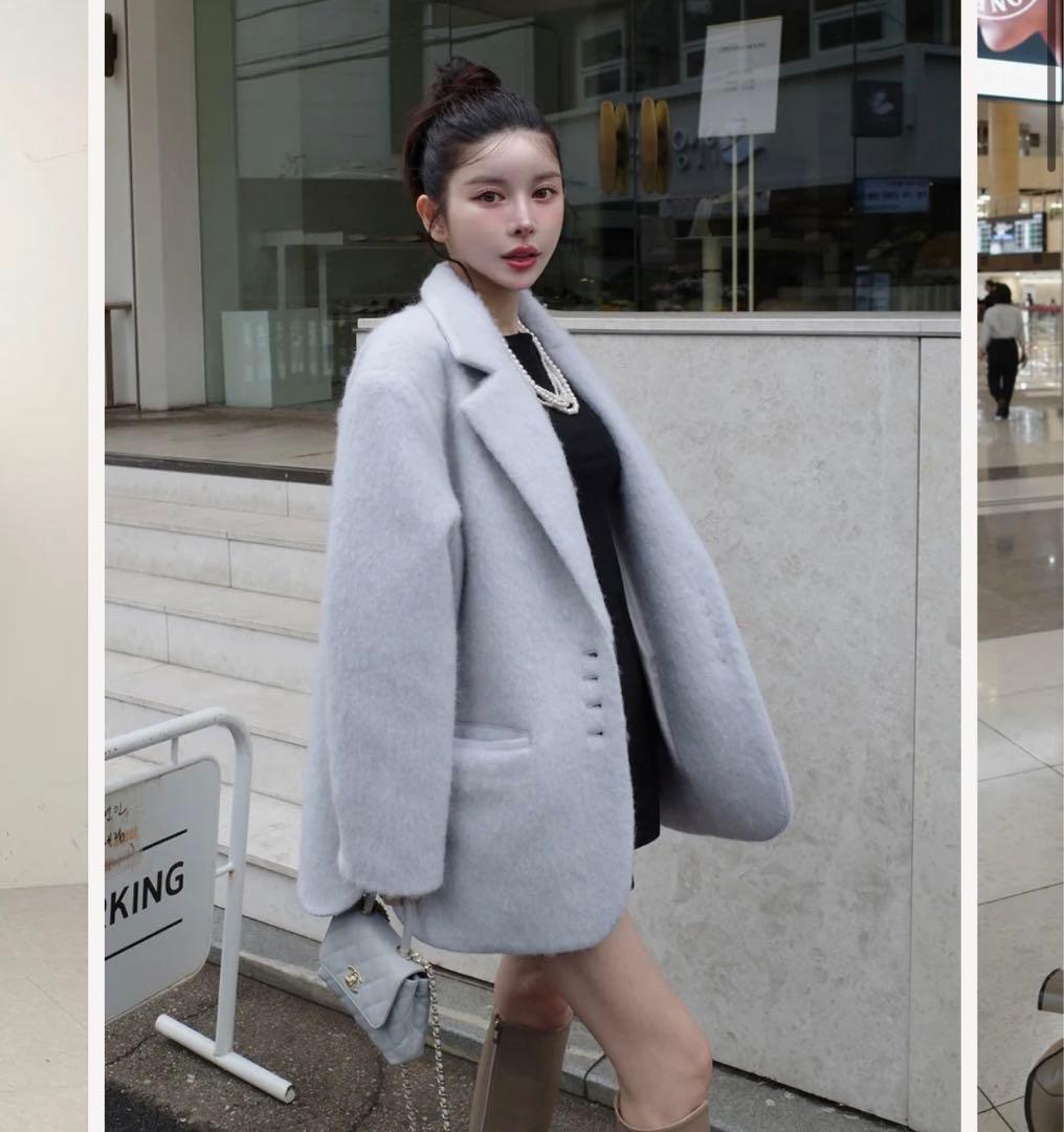 新品タグ付き ダーリッチ シャギーオーバージャケットコート アイボリー