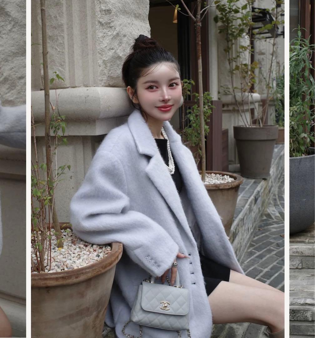 新品タグ付き ダーリッチ シャギーオーバージャケットコート アイボリー