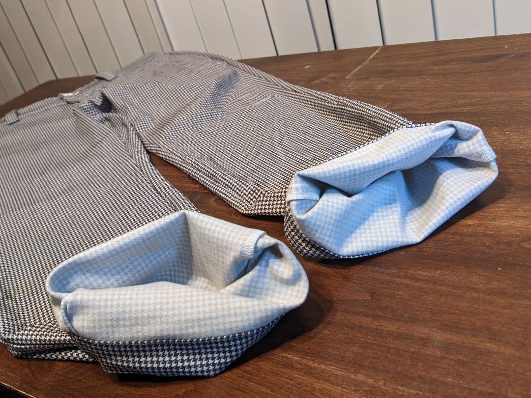 アンパスィ　千鳥柄　ストレッチ　ロング　パンツ　ゴルフ　ウェア　ナイロン　総柄