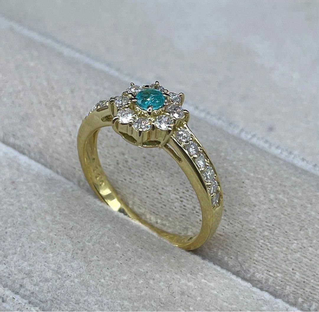 専用JK503★高級パライバトルマリン0.144ct D0.55ct リングソ付