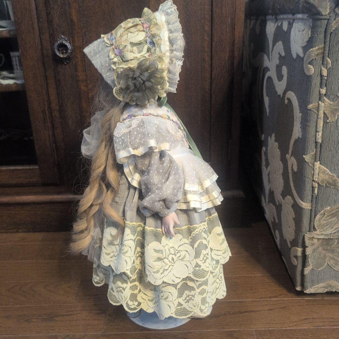 IMSCO イムスコ ビスクドール 55cm アンティーク調 スタンド付　人毛