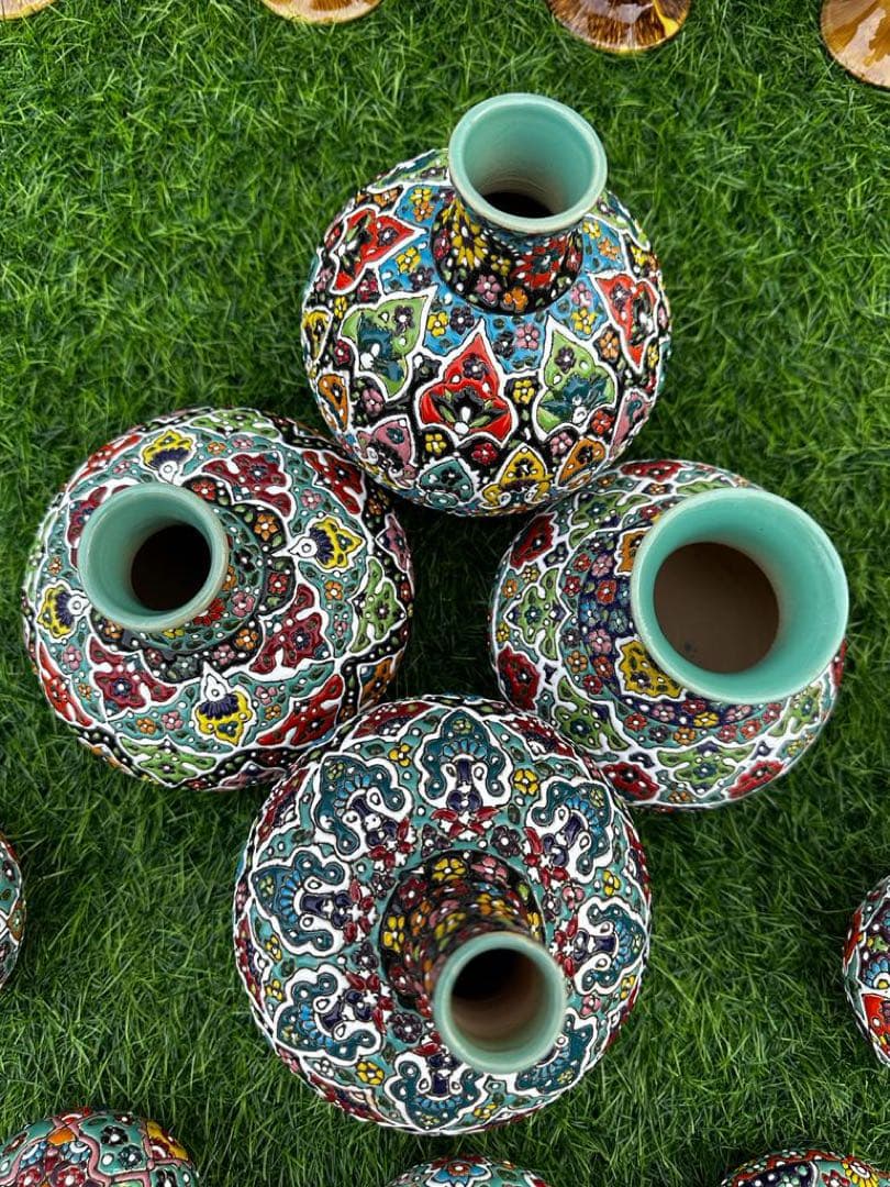 花瓶、イラン　ペルシア　ハメダン　ラルジン　手作り花瓶、まとめ売り　26点