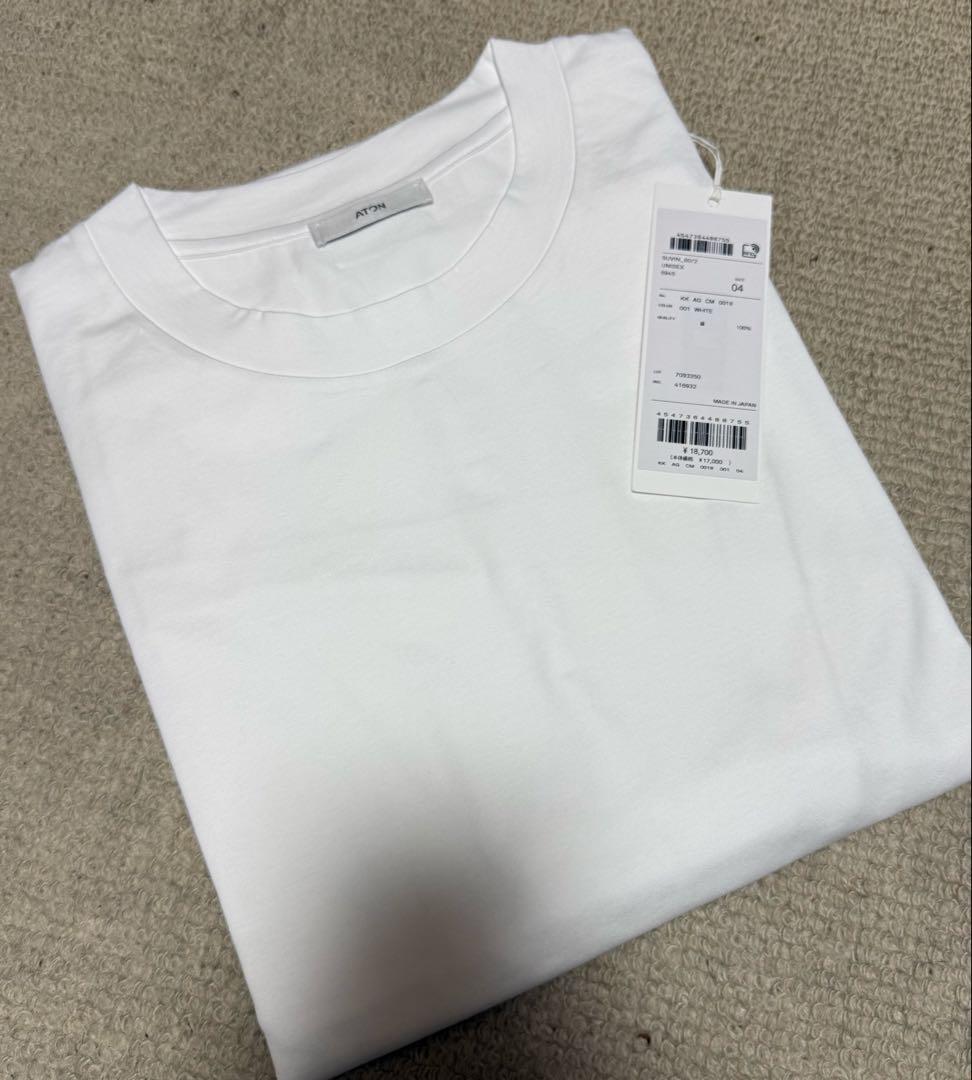 ATON★SUVIN60/2★長袖カットソー★Tシャツ★白★サイズ04