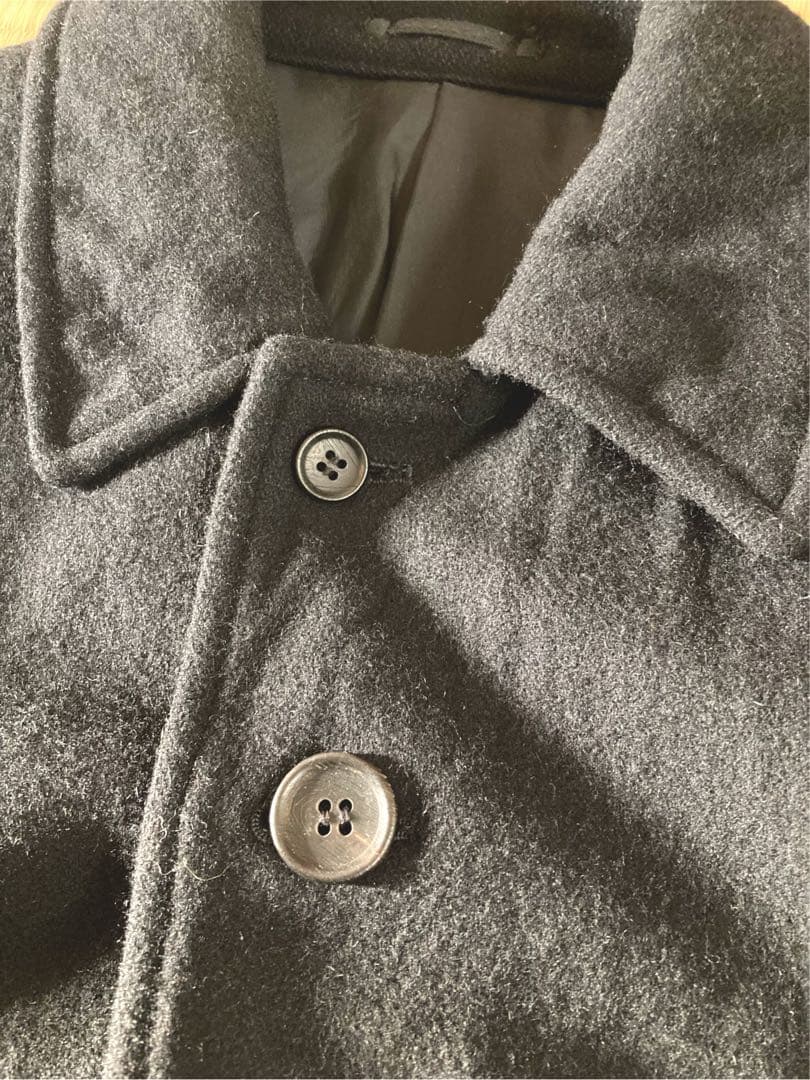 まおコムデギャルソンオム　ウール　バルマンカラーコート　ブラック　S