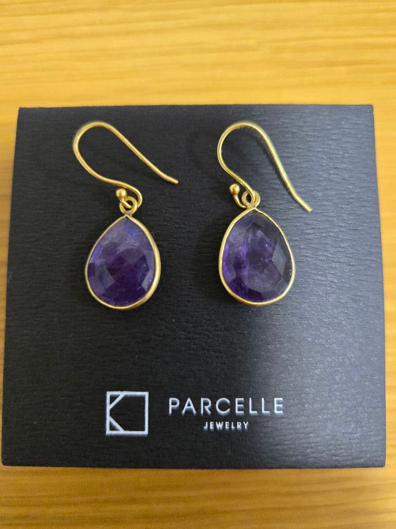【百貨店購入】PARCELLE JEWELRY アメジスト フックピアス