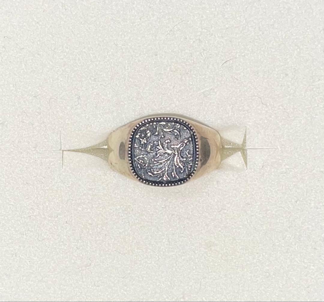 925シルバー 装飾的彫刻 スクエアリング