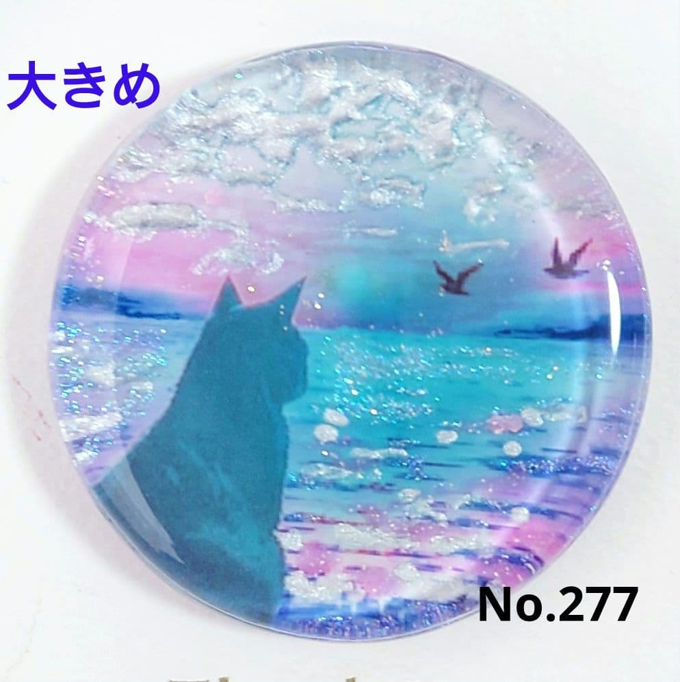 レジン　猫　ヘアゴム　ブローチ　ポニーフック　No.277