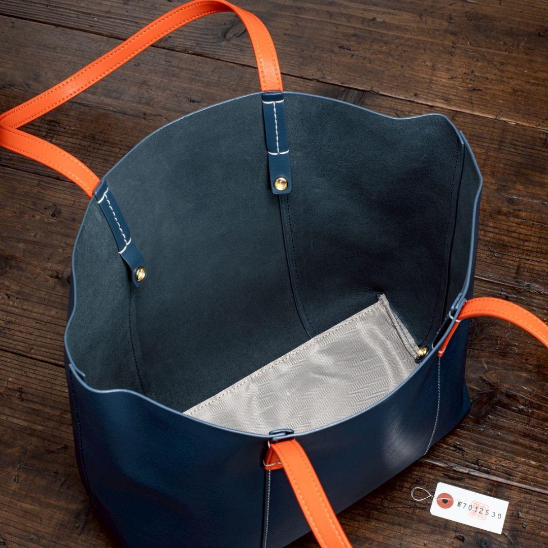 インディゴブルー 本革 イタリアンレザー メンズ 本革 メンズ トートバッグ