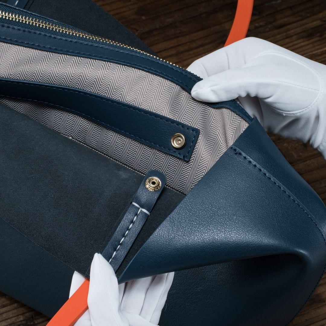 インディゴブルー 本革 イタリアンレザー メンズ 本革 メンズ トートバッグ