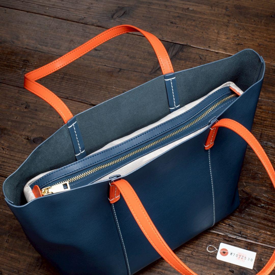 インディゴブルー 本革 イタリアンレザー メンズ 本革 メンズ トートバッグ