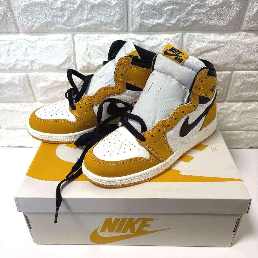 新品NIKE エアジョーダン 1 レトロ ハイ OG イエローオークル 24.5