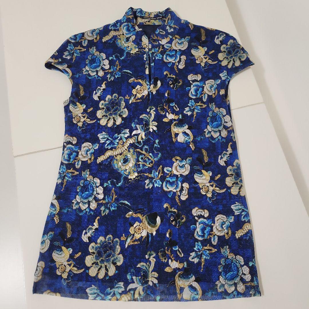 【美品】VIVIENNE TAM フラワープリント チャイナドレストップ ０