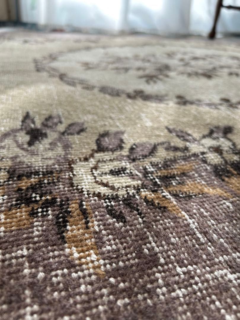 Mauve Lilac ニュートラルカラー　トルコ　ヴィンテージラグ　トルコラグ