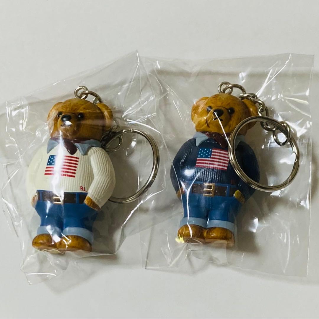 ラルフローレン　ポロベア　キーホルダー　ノベルティーグッズ　新品未使用　紺色&白