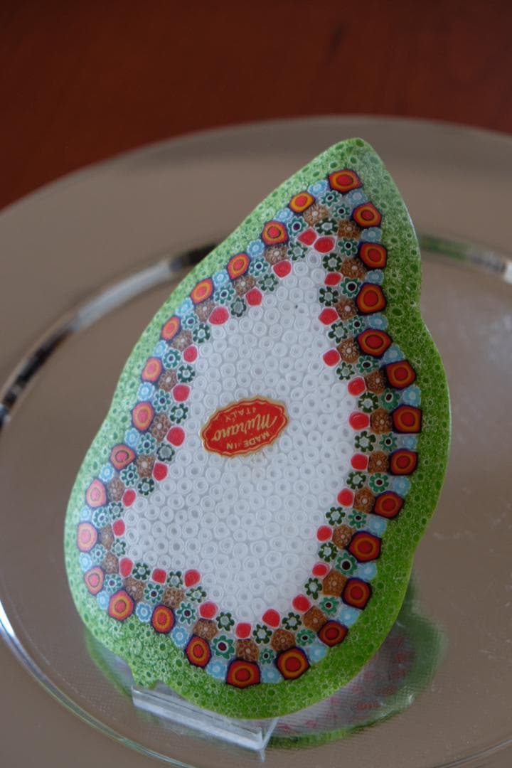 ベネチアングラス プレート ミルフィオリ 時代物 作家物 ムラノガラス 田子美紀