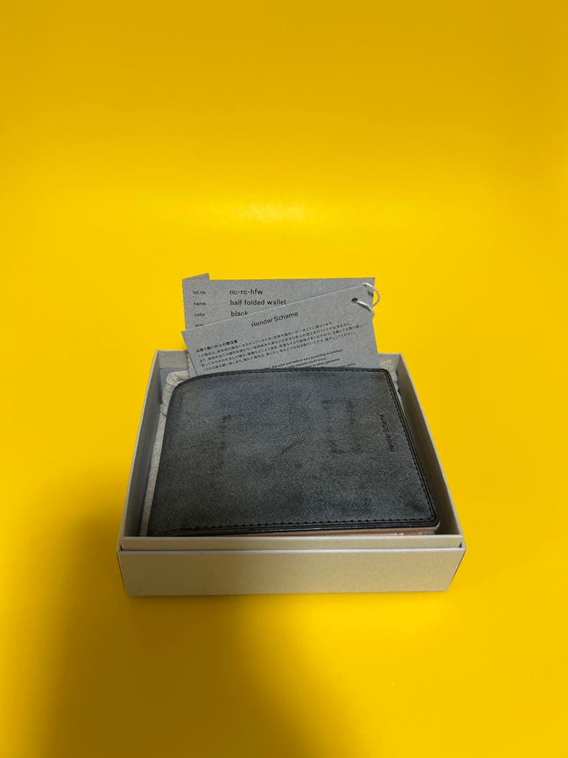 小物 Hender Scheme half folded wallet black