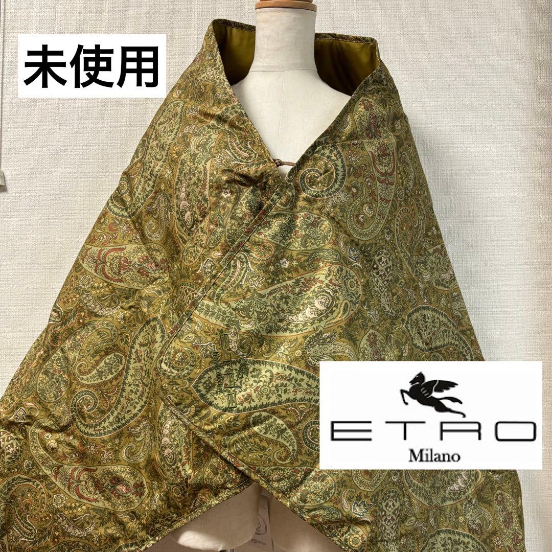 未使用◇ETRO◇エトロ◇羽毛ひざ掛け◇ダウン　フェザー◇ペイズリー