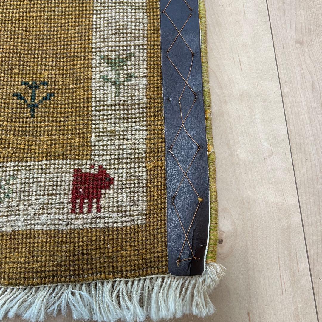 ギャッベ　シラーズ産　ペルシャ絨毯　玄関マット 59x45㎝