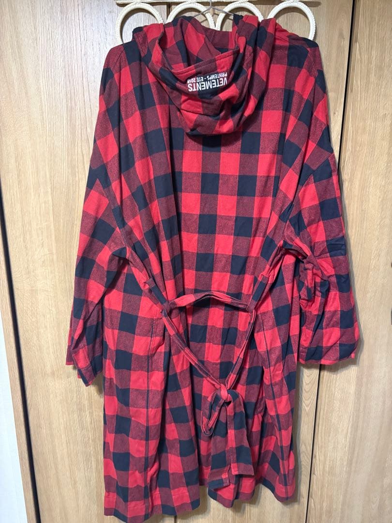 VETEMENTS(ヴェトモン) チェック柄　ネルガウンコートS バレンシアガ