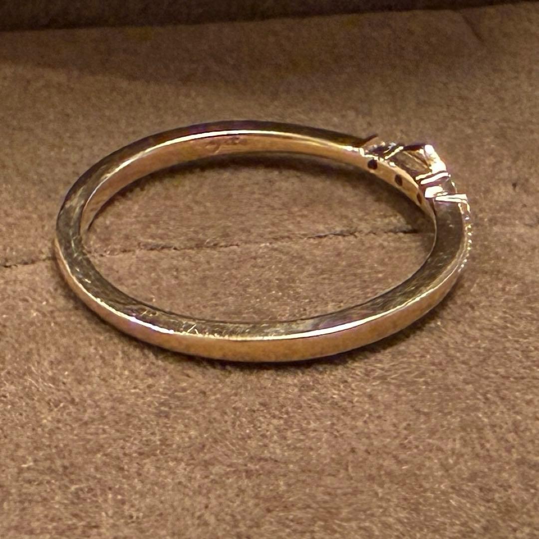 agete K10 0.04ct ヘキサゴン ダイヤモンドリング 9号