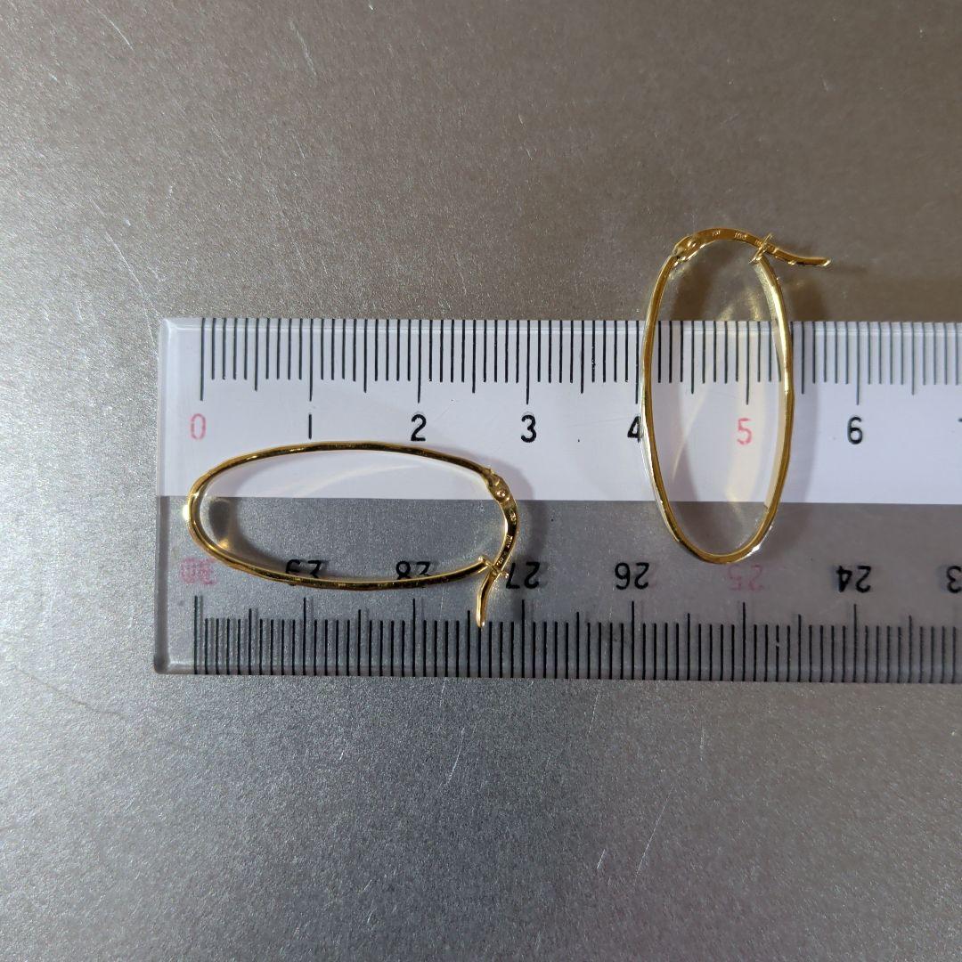 ピアス　750　ITALY　WG　YG　2色　ツートン　スナップ　計1.63g