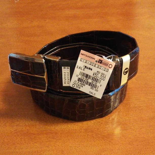 ★KODAK70%OFF 未使用高級クロコダイルメンズベルト★