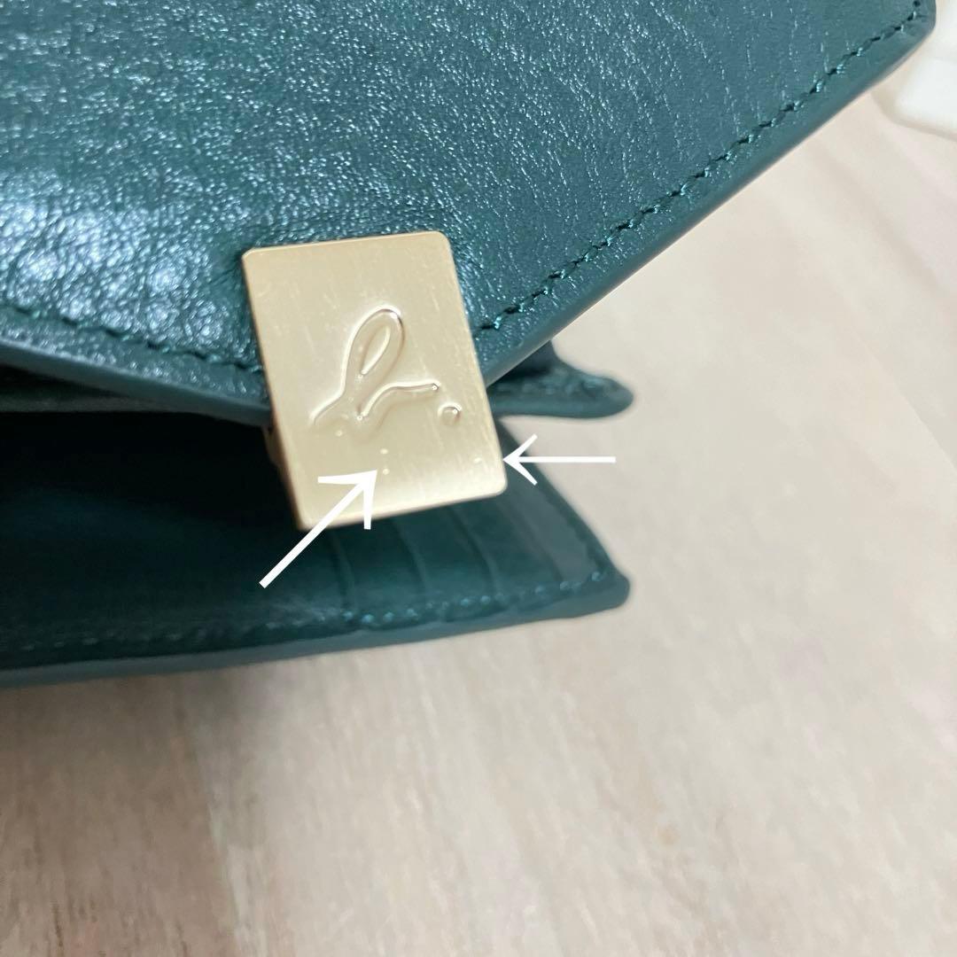 訳あり✨極美品・箱付✨アニエスベー✨三つ折り財布✨グリーン