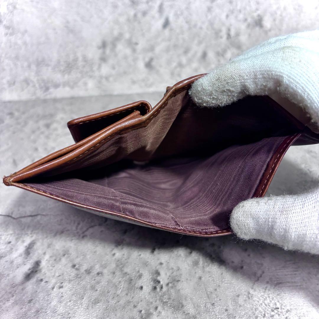 【稀少なアンティークブライドルレザー！】ホワイトハウスコックス 3つ折り財布 茶