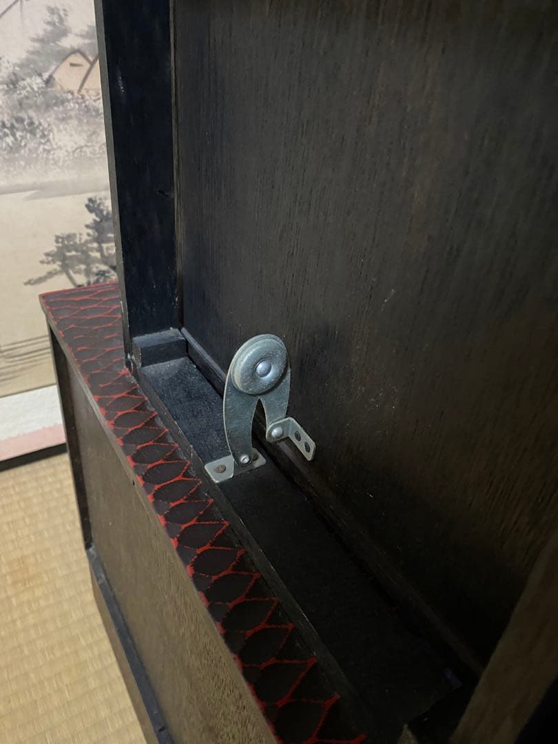 鎌倉彫 伝統工芸品　鏡台 ドレッサー ミラー 化粧台 漆塗り 松竹梅 和家具