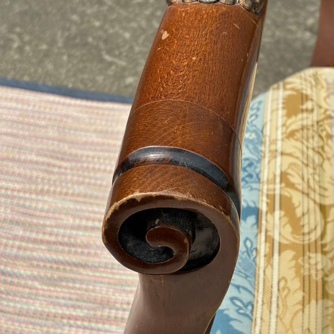 【送料込】アンティーク 家具　アームチェア 猫脚 猫足 椅子　1人掛けソファ