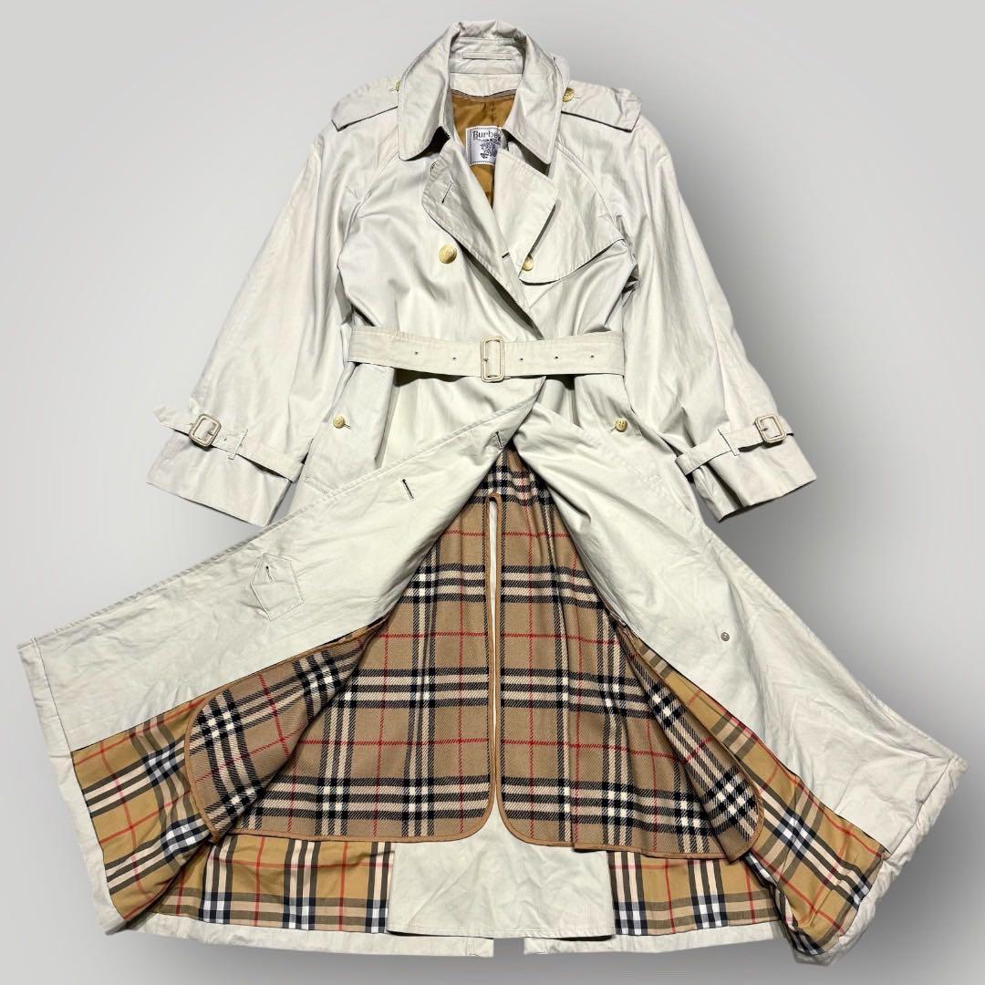 着丈120 バーバリー ライナー ベルト トレンチコート ノバチェック ベージュ