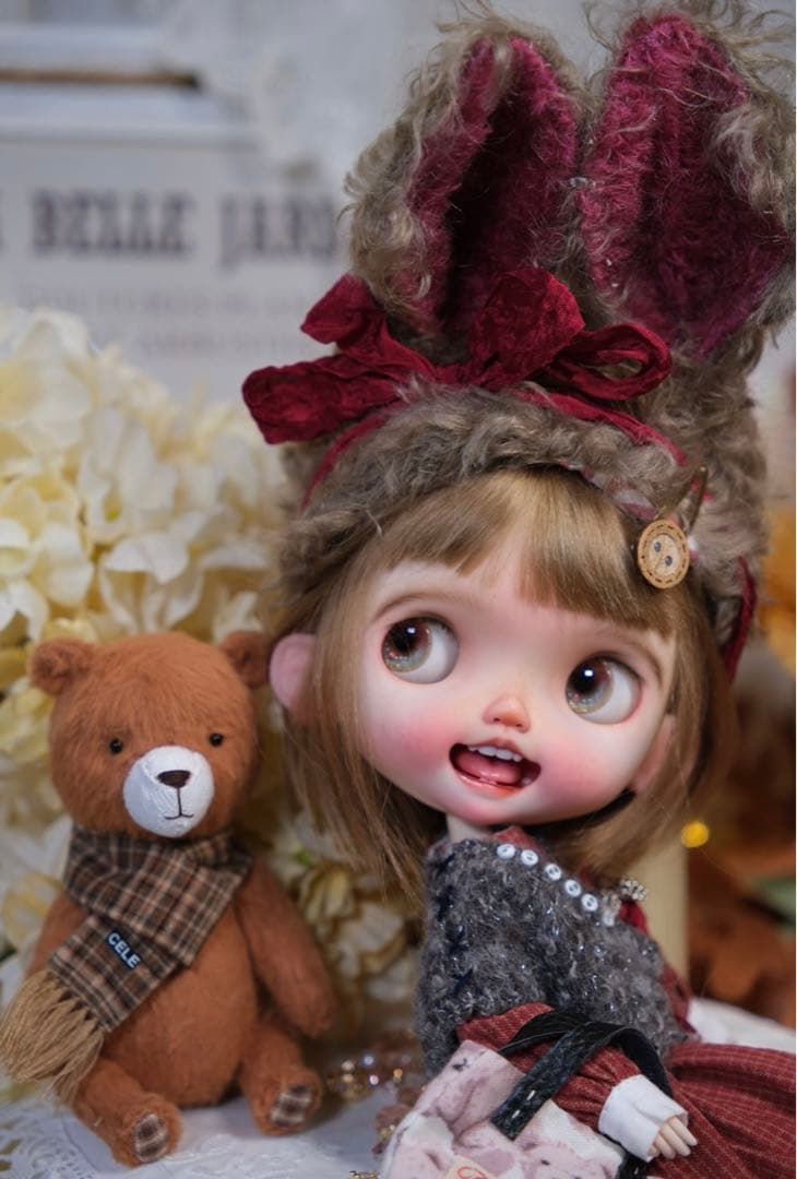 茶色のテディベアさん アーティストベア 海外作家様 ハンドメイド 熊 ぬいぐるみ