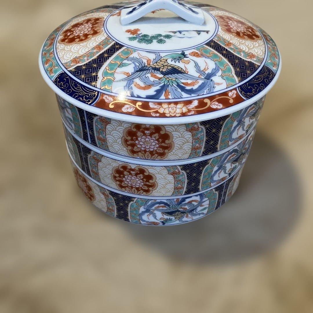 有田焼　庫山窯　魯山窯　陶器製　三段重　蓋付き容器　5セットおまとめ