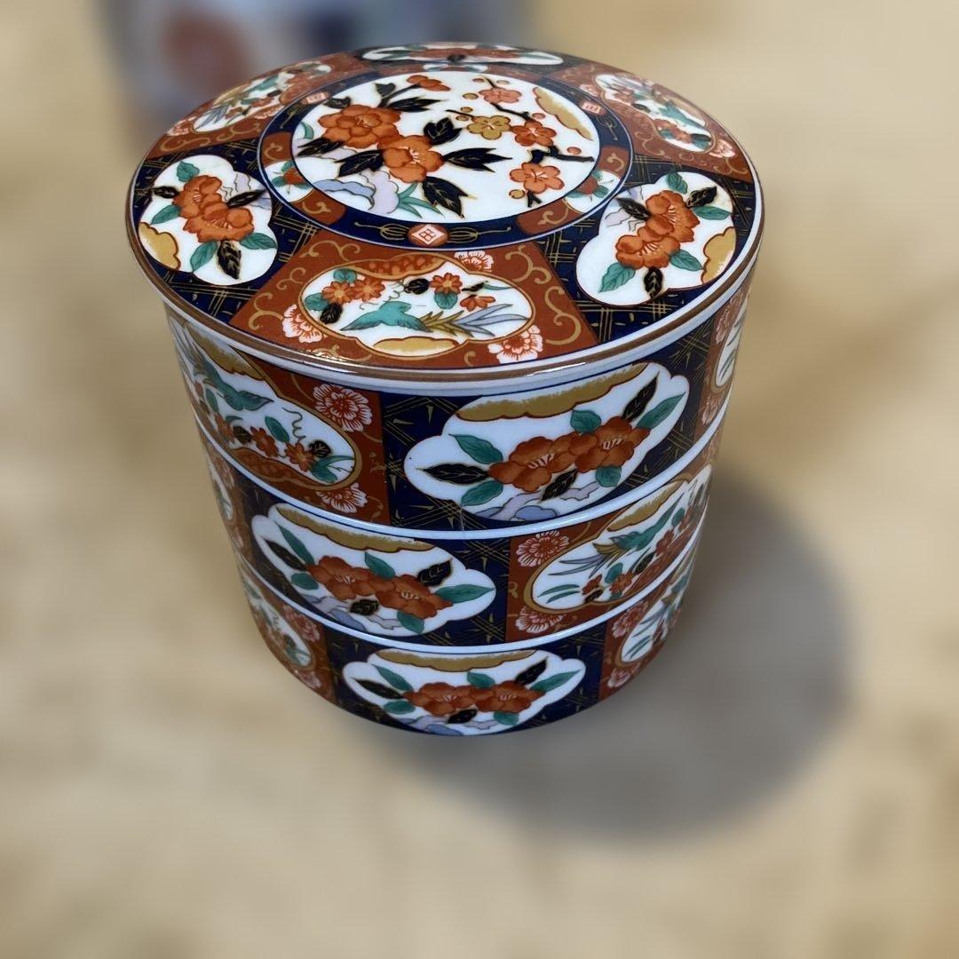 有田焼　庫山窯　魯山窯　陶器製　三段重　蓋付き容器　5セットおまとめ