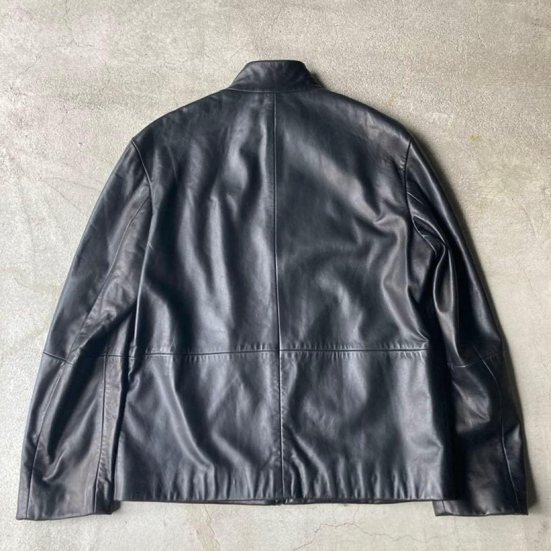 【美品】HUGO BOSS レザージャケット シングルライダース ブラック