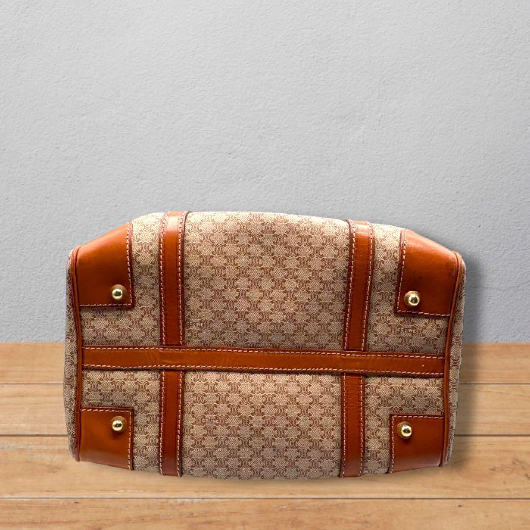 【ヴィンテージ】セリーヌ マカダム柄 ベージュ ボストンバッグ ハンドバッグ