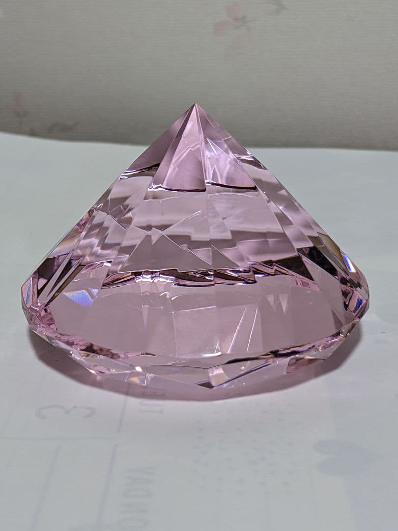 ♦ローゼンタール ドイツ製 ダイヤモンド形ピンク色 ガラスペーパーウェイト