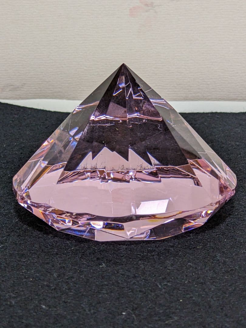 ♦ローゼンタール ドイツ製 ダイヤモンド形ピンク色 ガラスペーパーウェイト