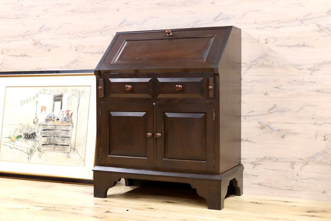 GMHS16○松本民芸家具 ライティングビューロー デスク 学習机 勉強机 書斎