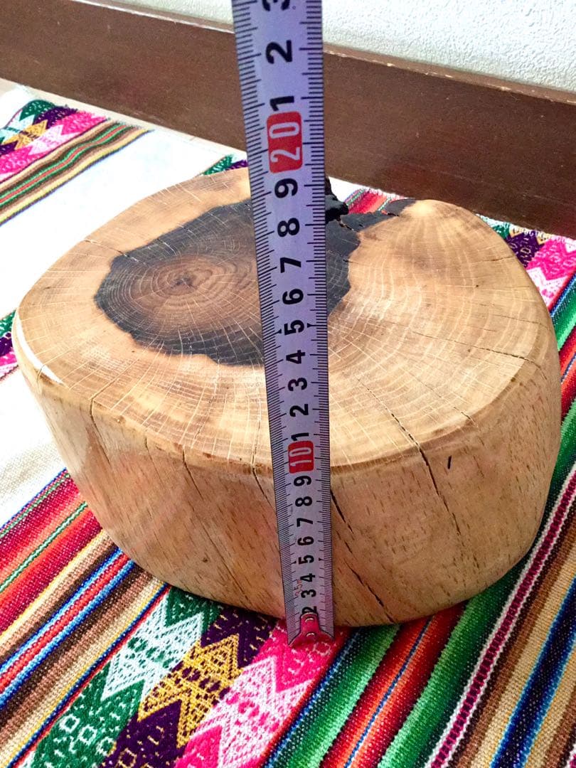 完売　天然楢の木で作成【表はミニちゃぶ台/裏は薪割り台】両面使えて便利！