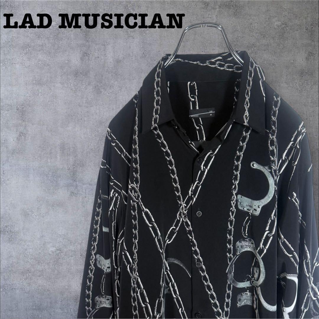 【希少サンプル品】LAD MUSICIAN デシン チェーン柄 ビッグシャツ