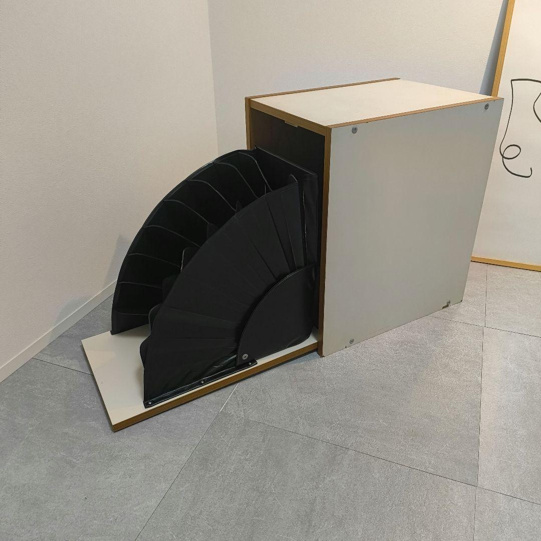 ヴィンテージ　マガジンキャビネット　縦開き　ホワイト　ウッド　韓国