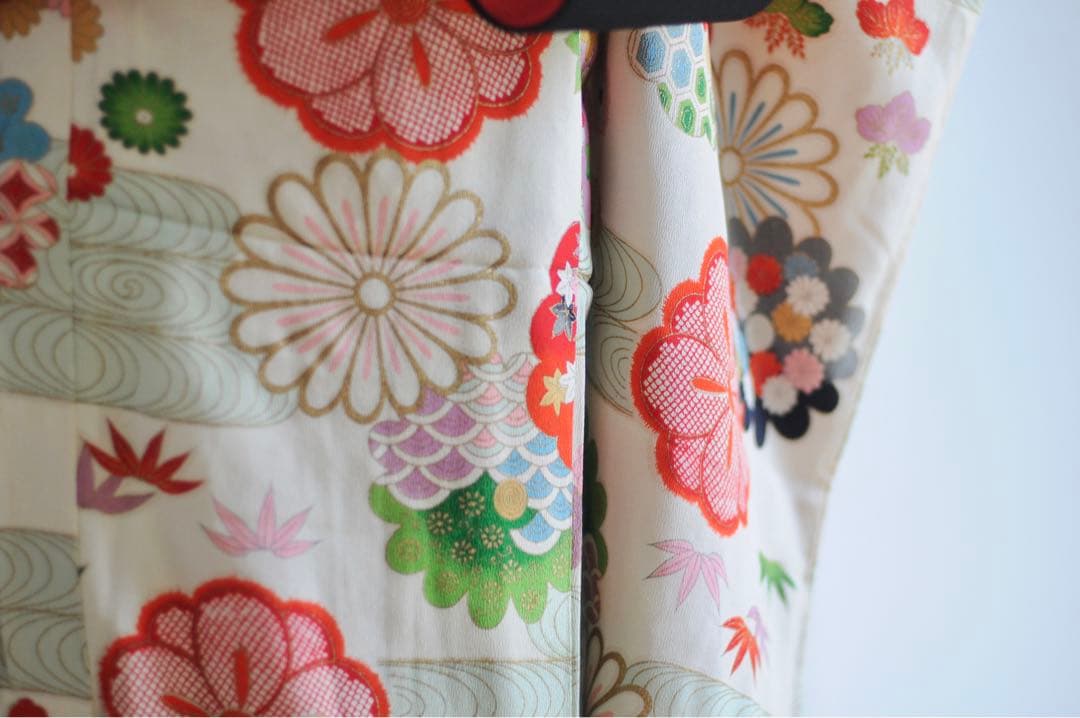 七五三 正絹 アンティーク フルセット 袋帯 7歳 5歳 ハーフ成人式 十三参り