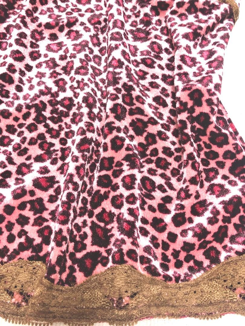 リズリサTRALALAピンク豹柄キャミソール　厚手　d.i.a系　リボン