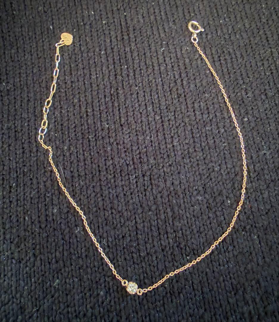 K10ピンクゴールド ダイヤモンドブレスレット ローズゴールドダイヤモンド付き