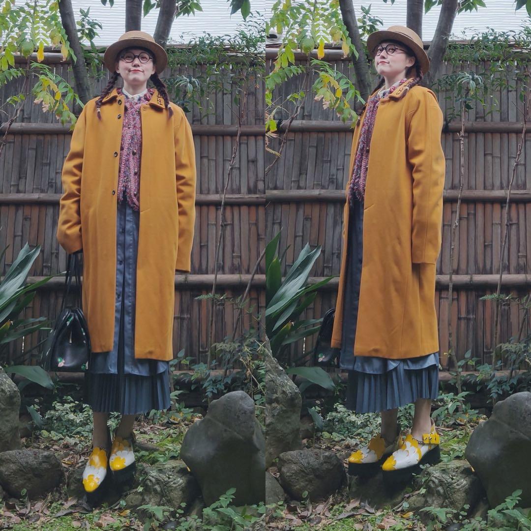 す*ん様 LES BENJAMINS レスベンジャミンズ イエロー刺繍ウールコー