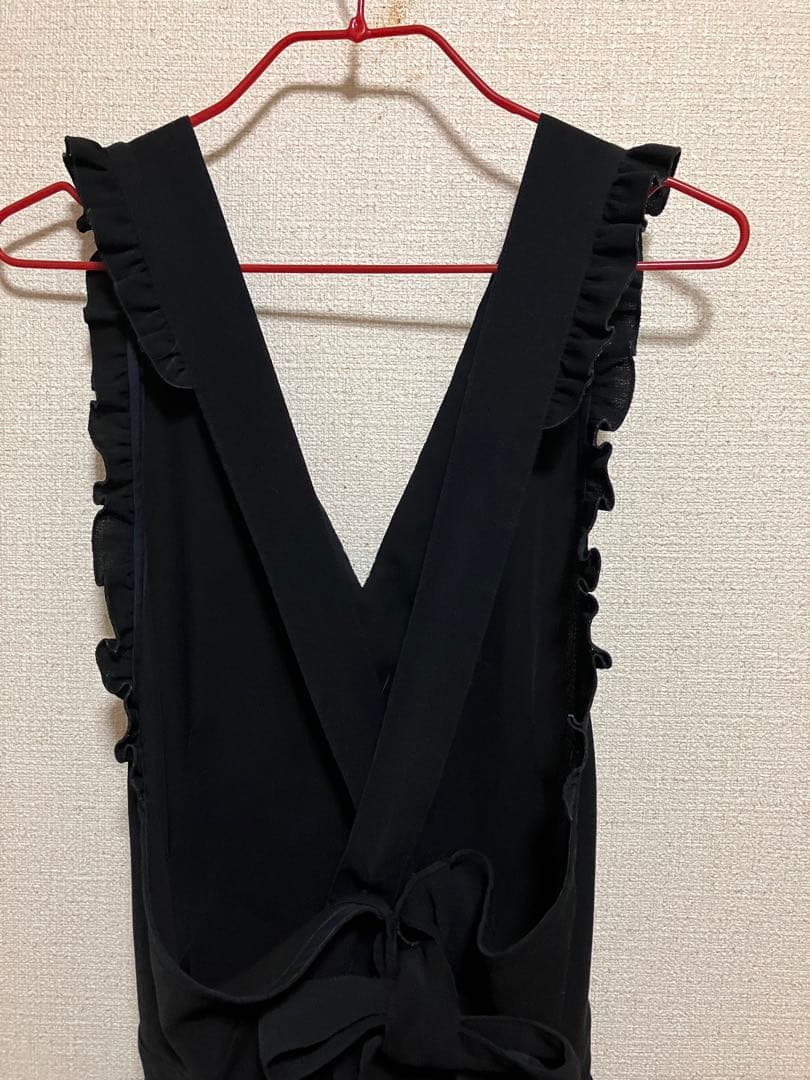 Lake Alster レイクアルスター バッククロスエプロン シュニール織 黒