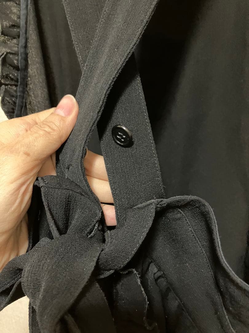 Lake Alster レイクアルスター バッククロスエプロン シュニール織 黒