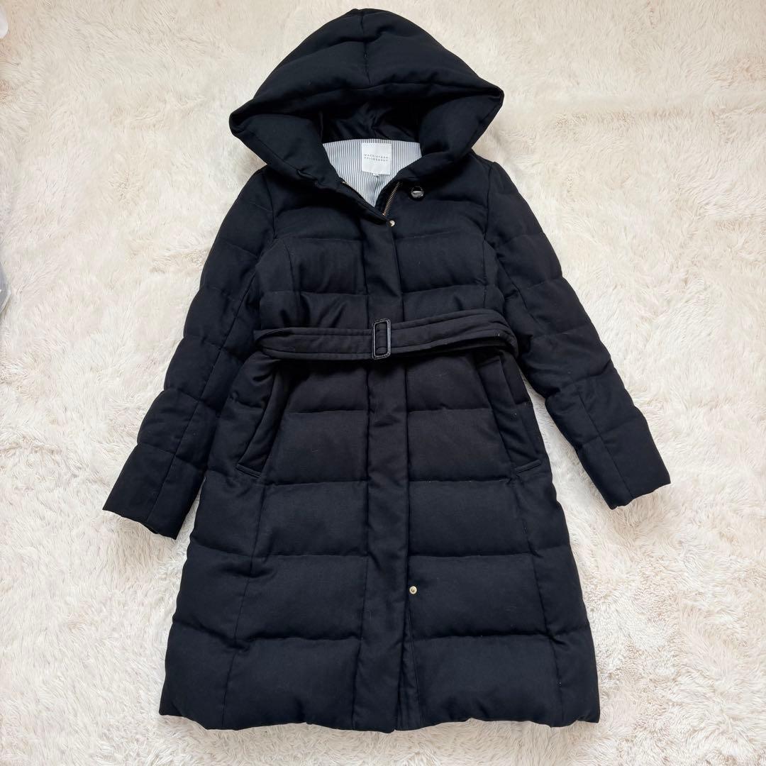 高級✨マッキントッシュフィロソフィー ベルト付きダウンコート フード　38
