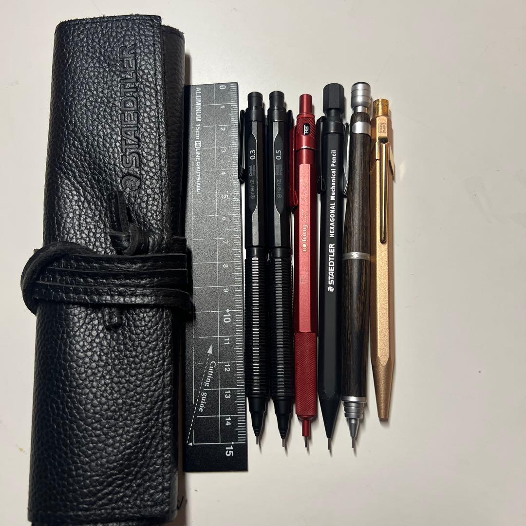 シャープペンシルセット レザーペンケース付き